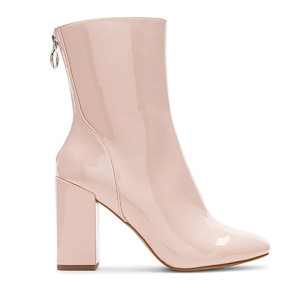 pink patent leather booties